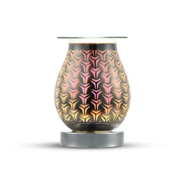 Customize 3D effect glass aroma wax melt warmer Touch control electric essential oil burner lamps