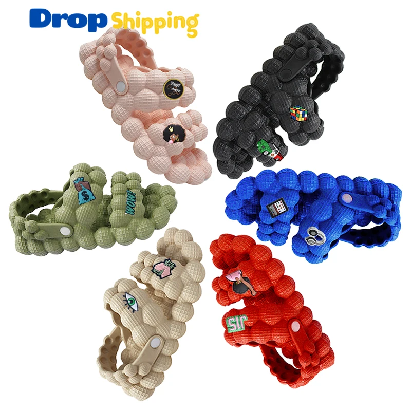 new arrival funny lychee bubble flat sandals unisex super soft sandals mens ladies slippers and bubble sandals 2022