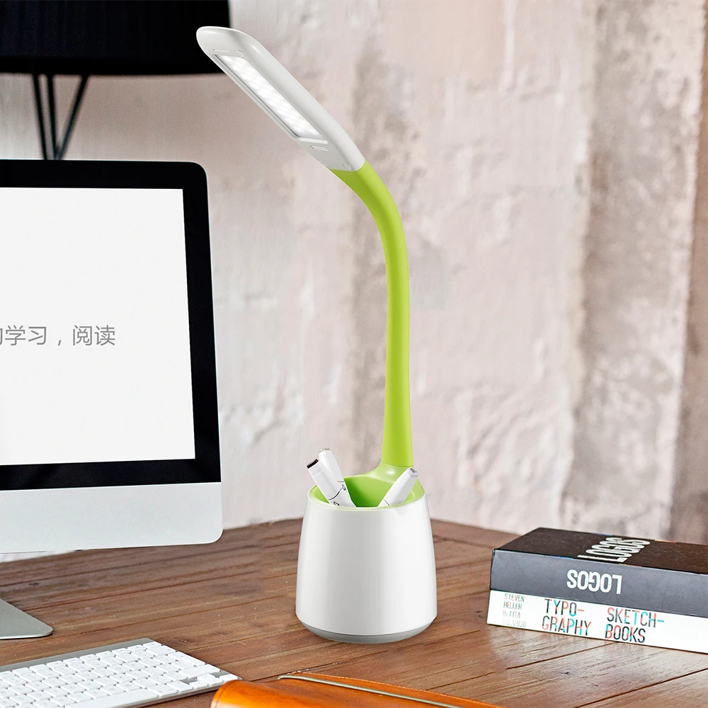 Desk Organizer LED Lamp Table Reading Lamp with Penholder for Student Home Goods Office Light