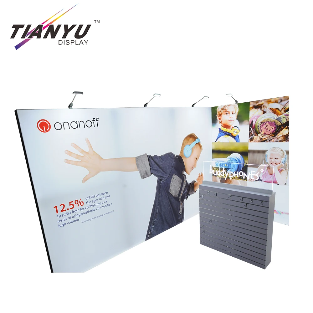 Tianyu Custom Portable Fair Booth Exhibition Trade Show Pop up Display Wall and Stand Lighted for