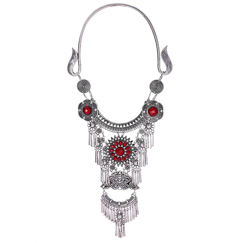 Depth  Chinese Miao Hmong ethnic necklaces aluminum plated silver Accessories Culture Feat