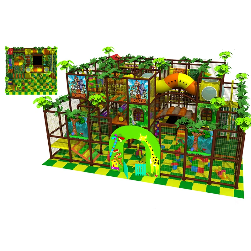 90 square meters of high quality jungle theme kids indoor playground equipment