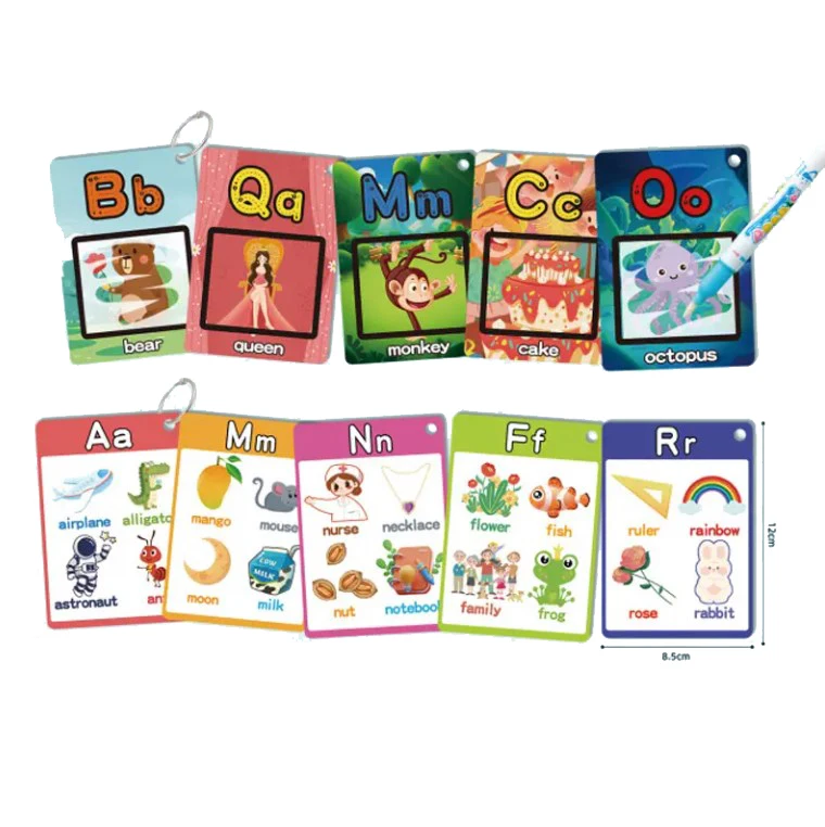 Early Educational Learning Magic Water Painting Recycle Flashcards Children 26 Letters Alphabet Graffiti Drawing Card For Kid
