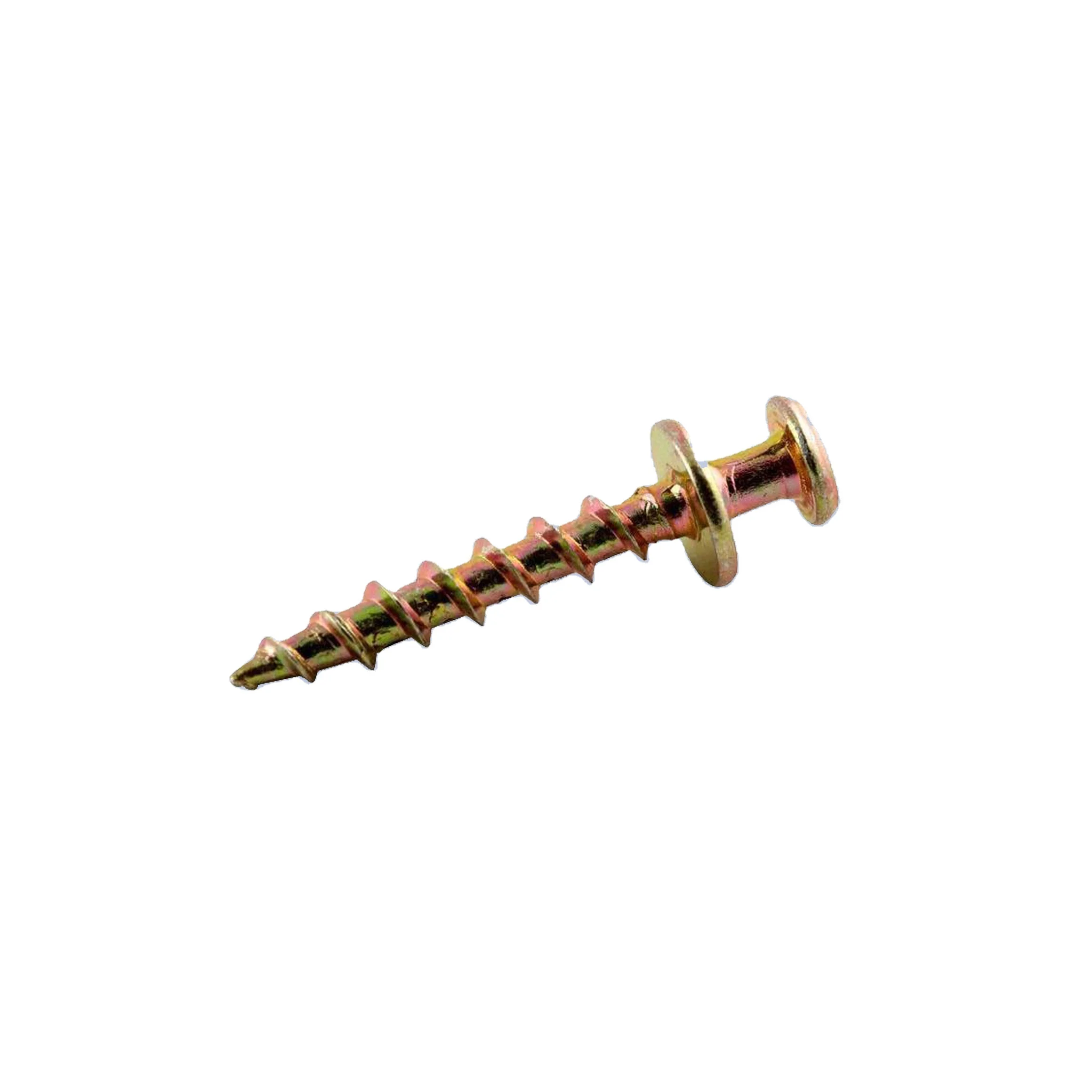 Shanfeng double head rivet screw claw Flat Double Countersunk Head Wood Screws Yellow Galvanized Chipboard Screws