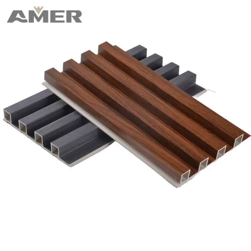 Amer Factory price Outdoor Partition Wpc Wall Board Cladding Fluted Decorative Exterior Wpc Wall Panel