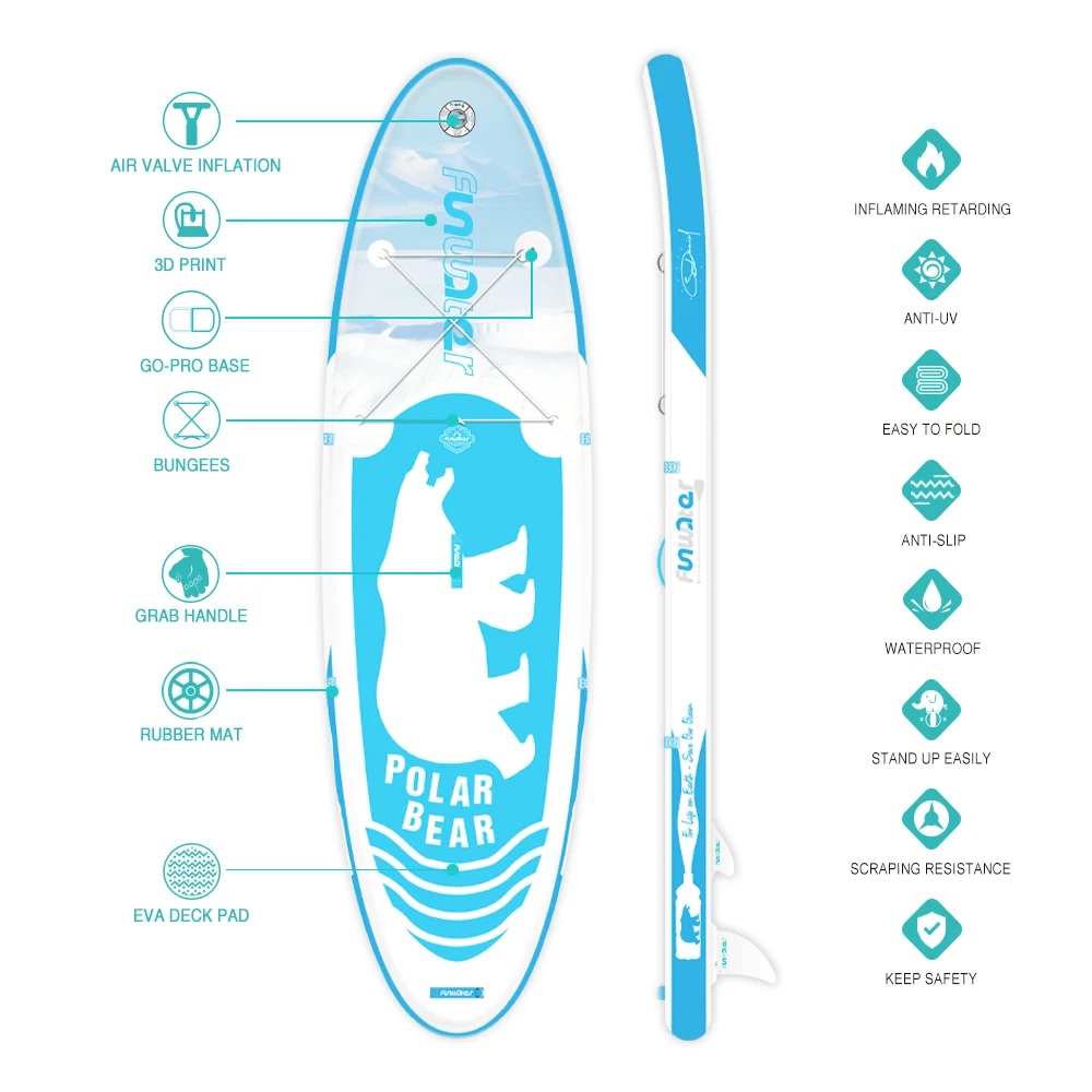  FUNWATER Drop Shipping sup high quality inflatable stand up paddle board