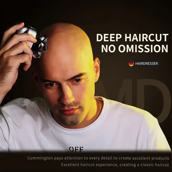 komingdon 5 in 1 Trimmer 8D Bald Head Shaver Machine Rechargeable Electric Razor for Bald Men Rotary Beard Shaver Waterproof