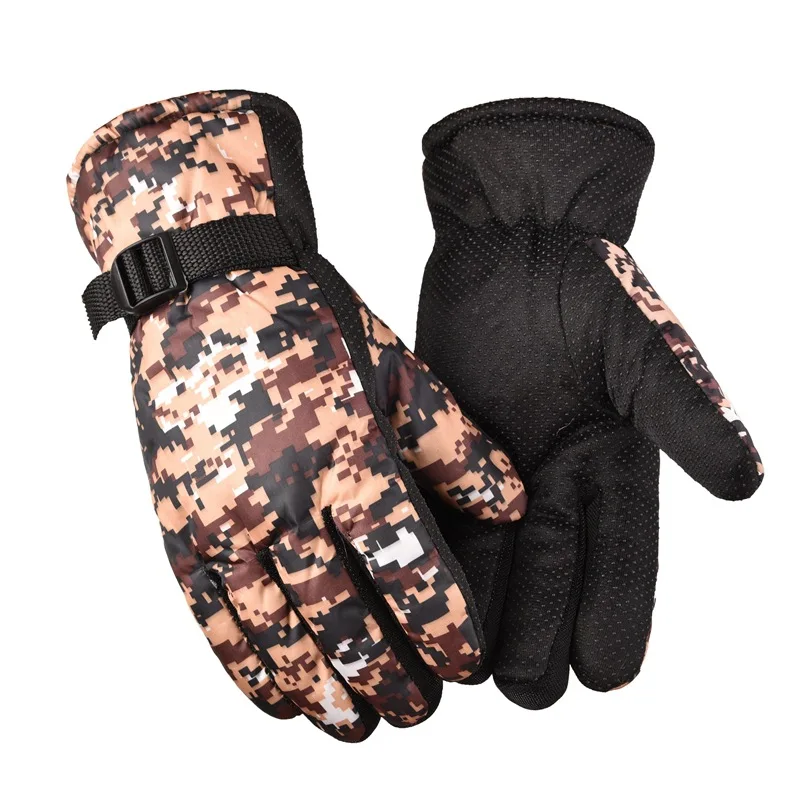 Winter cycling warm camouflage gloves spot padded thick gloves