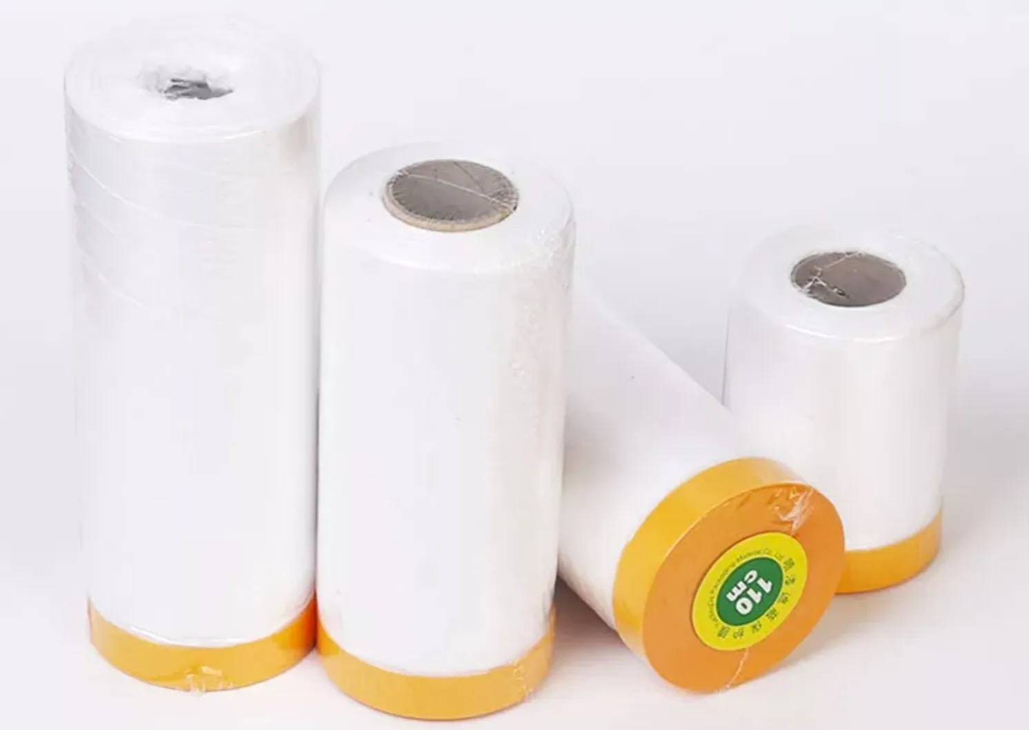 Car Automotive Pre Taped Auto Paint Masking Plastic Film Heat Resistant Pre-Taped Masking Film For Exterior Wall Painting