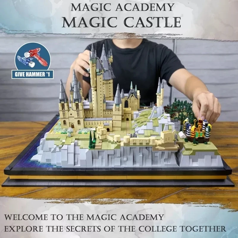 Mould King 22004 Street View Series Building Block Toys 6862Pcs DIY Detachablesets Large Hogwarts Castle Building Block Set