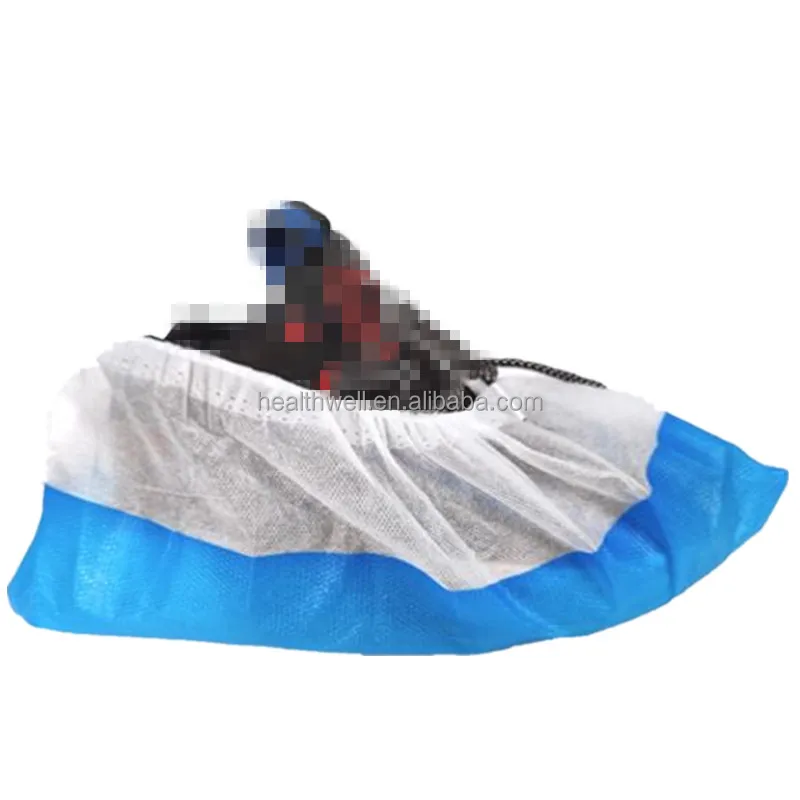 Disposable Plastic waterproof  PP+CPE coated shoe cove PPE Machine-made Water-proof