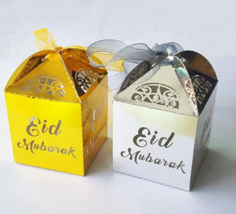 Hot Selling Eid Mubarak Gift Box Laser Cut Candy Box for Ramanda Party Supplies Festival Party Favor Box Ramadan Decor