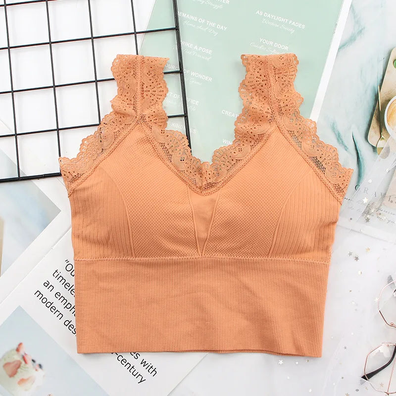 Sleeveless Crop Camisole Tank Tops Sport Bra Seamless Cami Workout Shirts With Built For