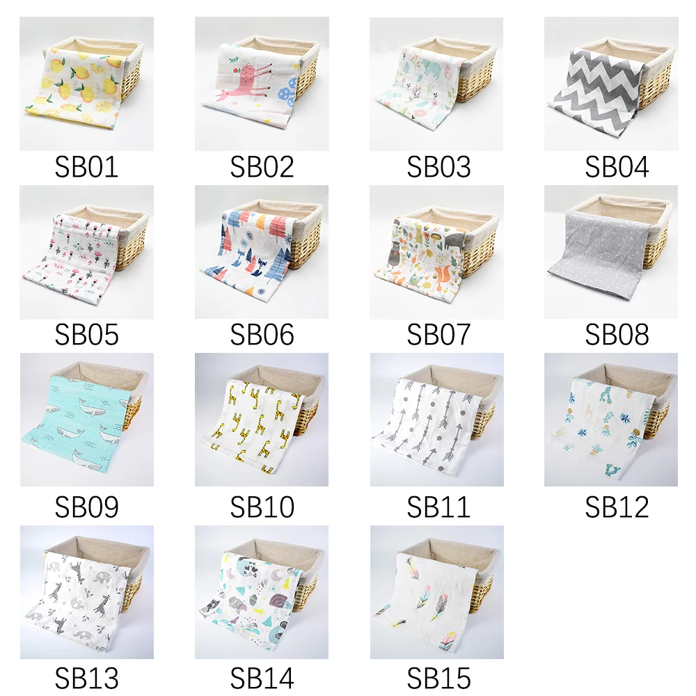 50 pcs Gauze quilt Cotton muslin swaddle blanket baby muslin wraps patchwork quilt baby baby quilt bedding set
