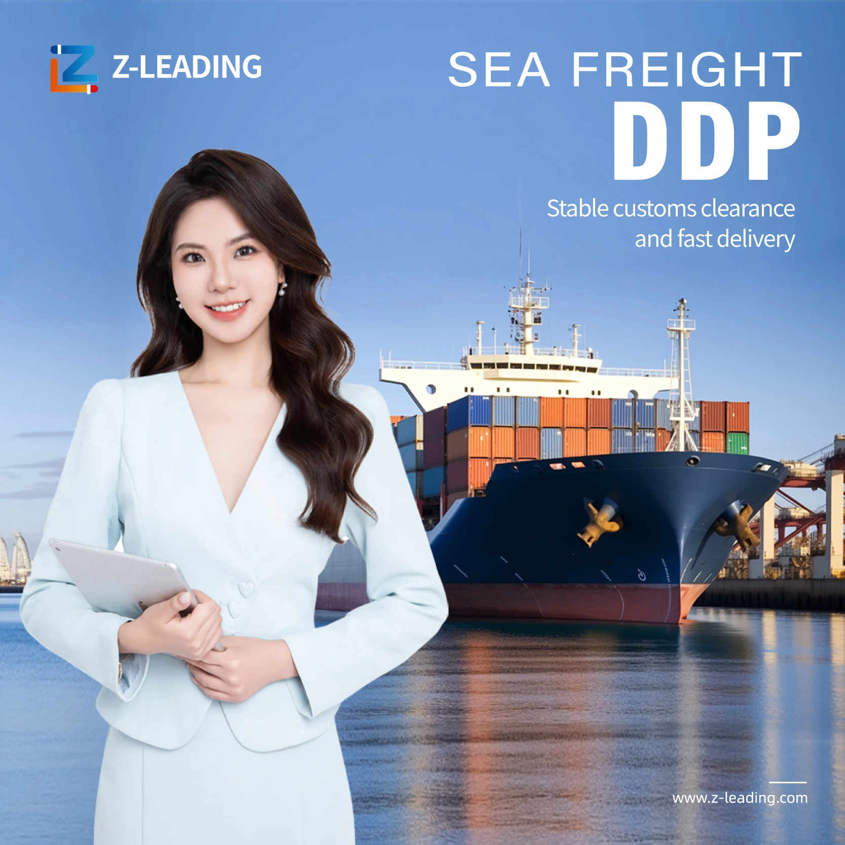 sea logistics door to door from China to Denmark Belgium fast transit times customs agents express freight forwarder shipping