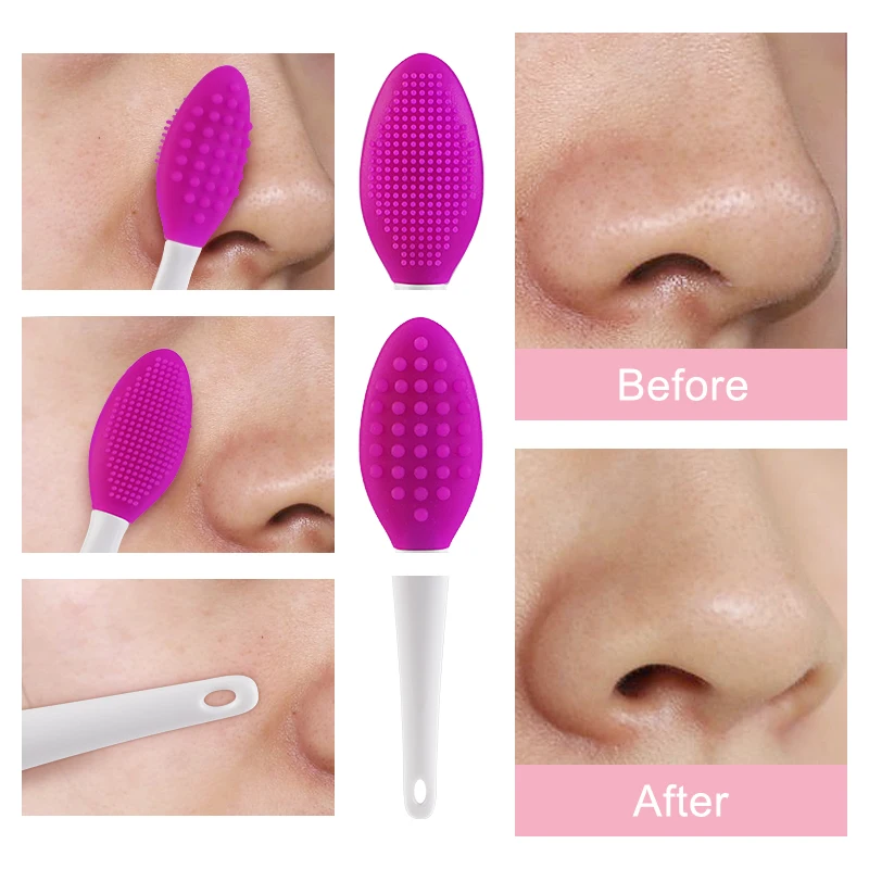 Silicone Nose Cleansing Brush Blackhead Remover Facial Kit for Women Lip Scrubber