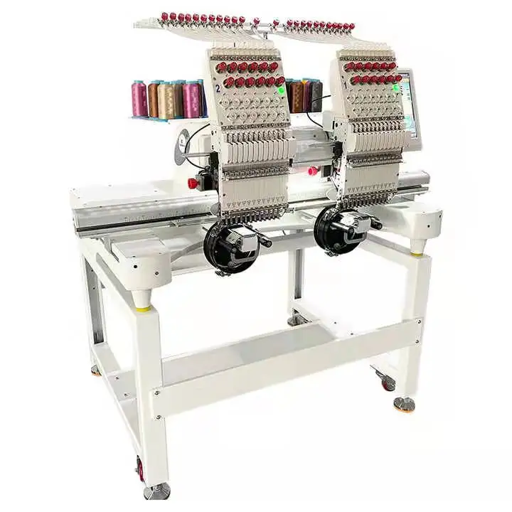 refurbished industrial automatic 15 12 head embroidery machine price in india for usb reader linker hoop sale with 2heads