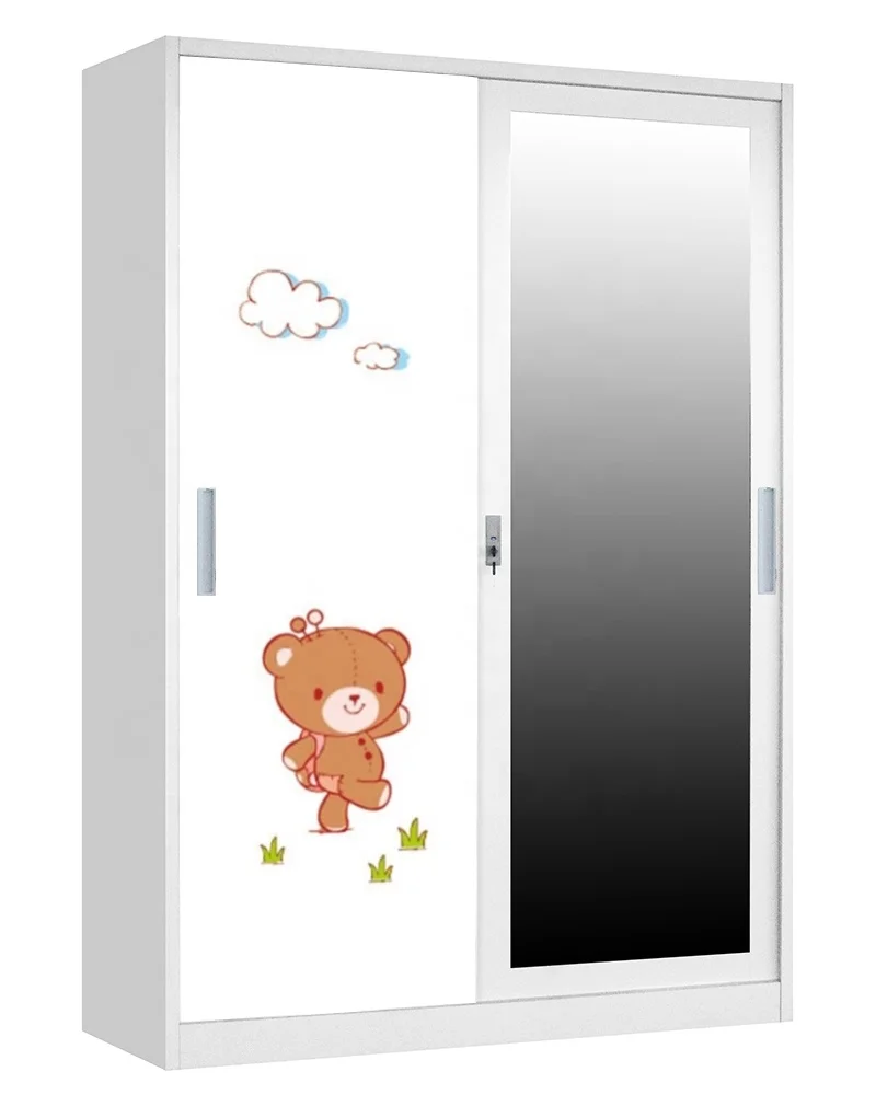 Wholesale Bedroom Furniture Modern Sliding Door Children Steel Wardrobe kids wardrobes