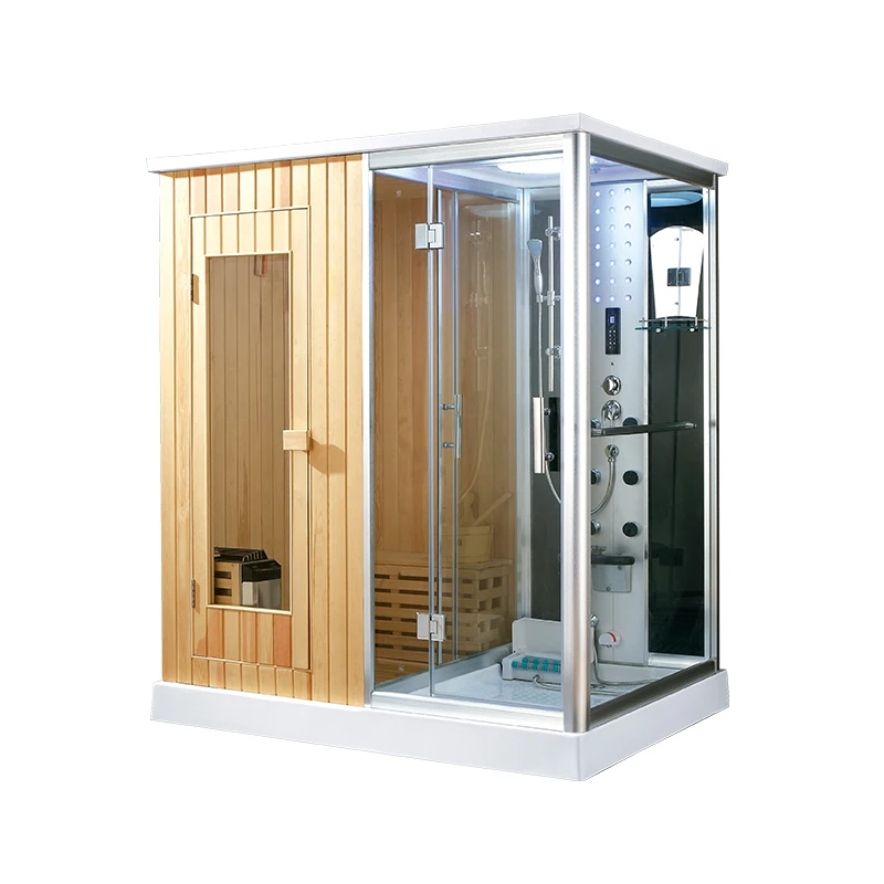 Cheap price dry sauna bath and wet steam bath combined room sauna box steam bath K-7121