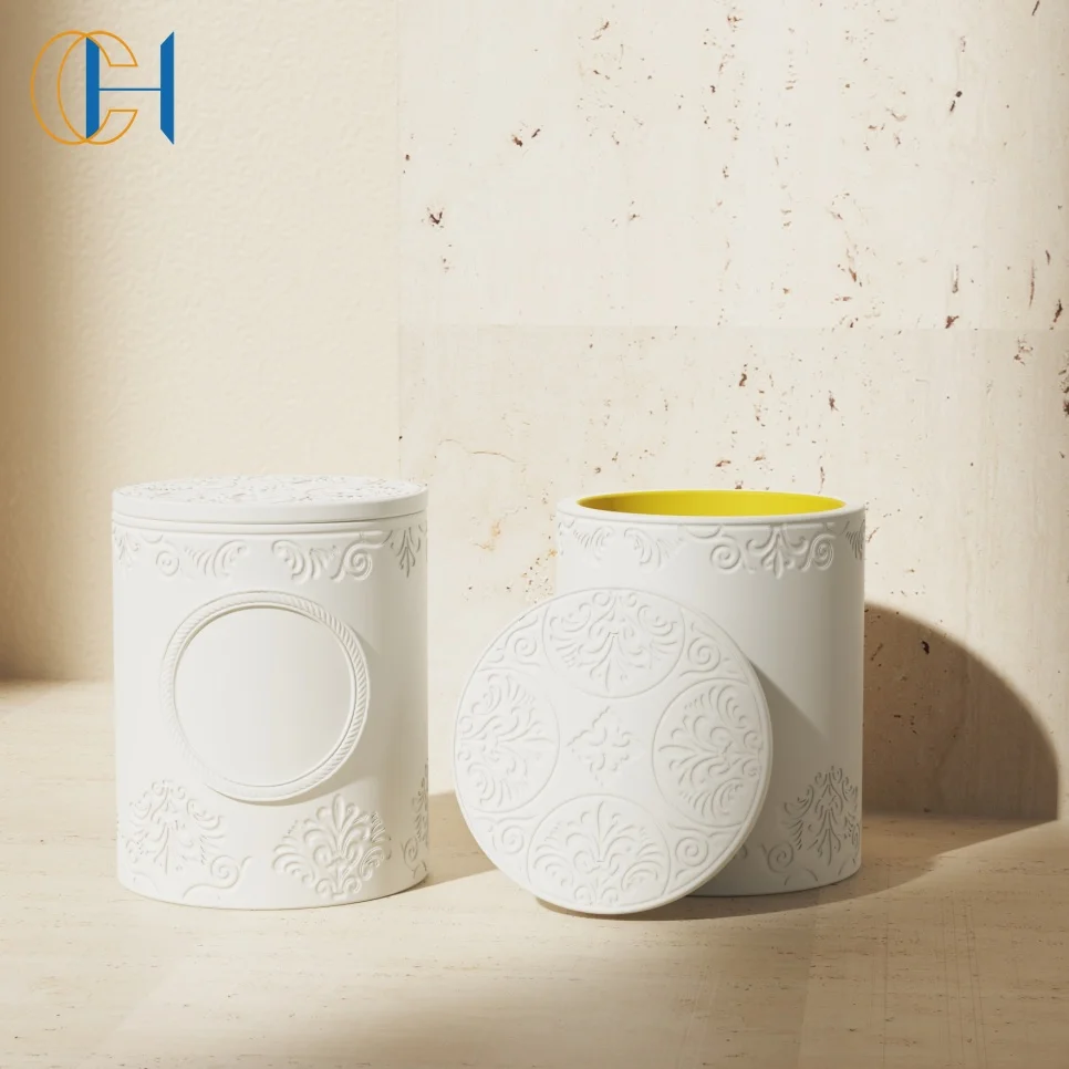 C&H Custom Concrete Candle Jar Luxury 12 Zodiac Candle Holder Private Label Scented Candles Cement Jar For Home Decoration