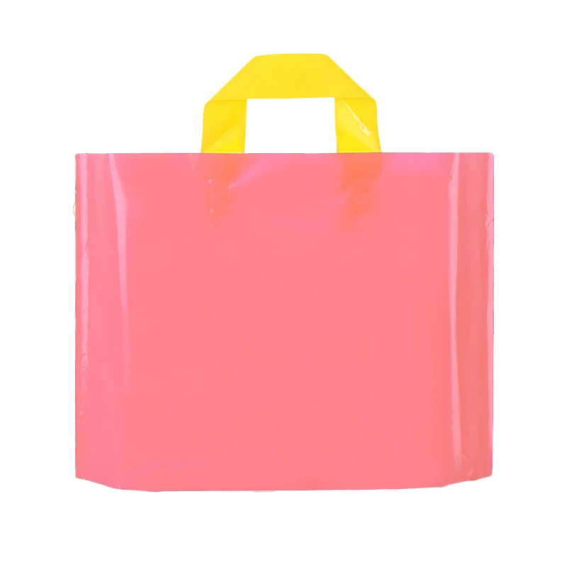 Food Carry Packaging Clothes Birthday Small Bags Eco Square Base Plastic Bag With Handle For Gifts
