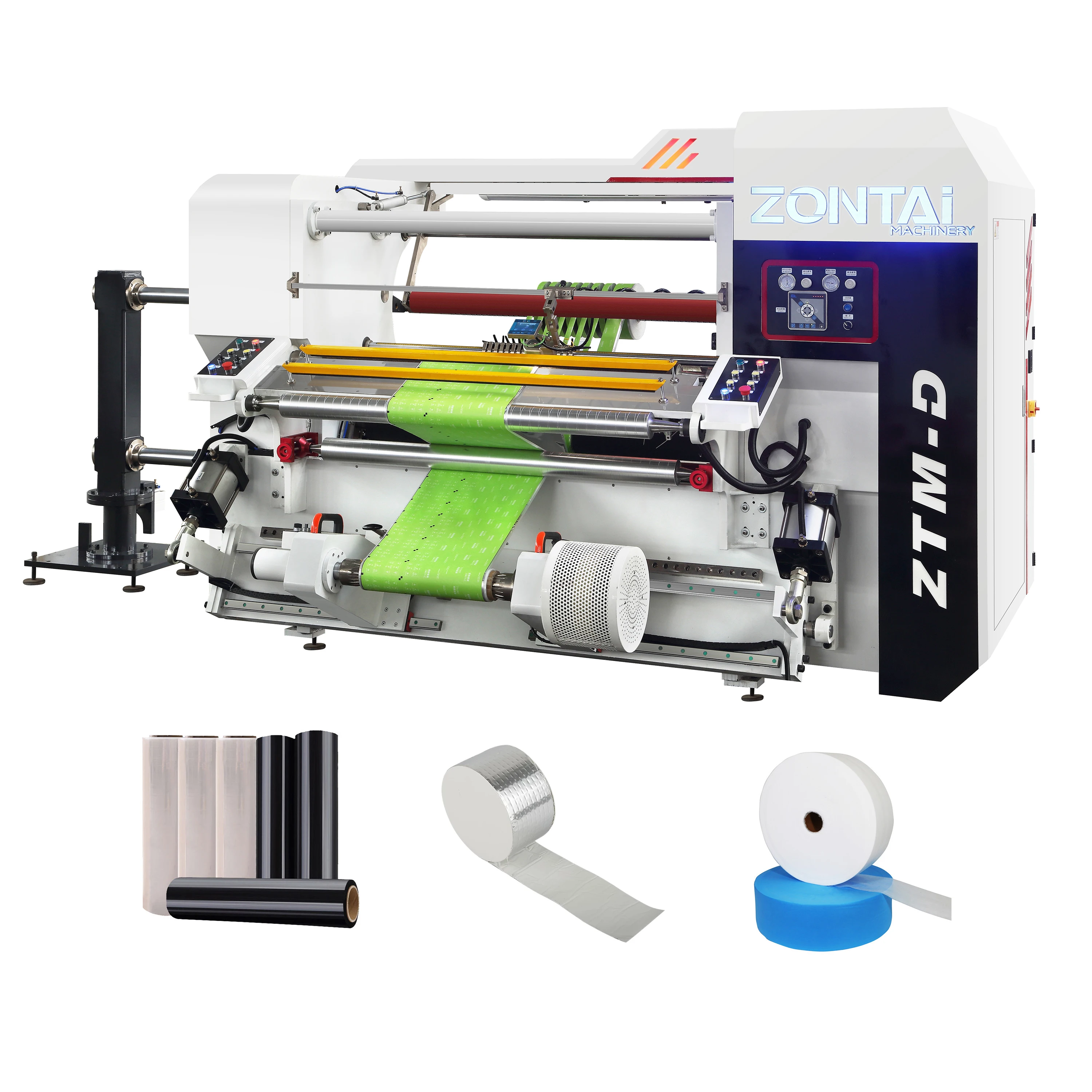 High Speed PLC Controlled Plastic Film Paper Label Slitting and Rewinding Machine