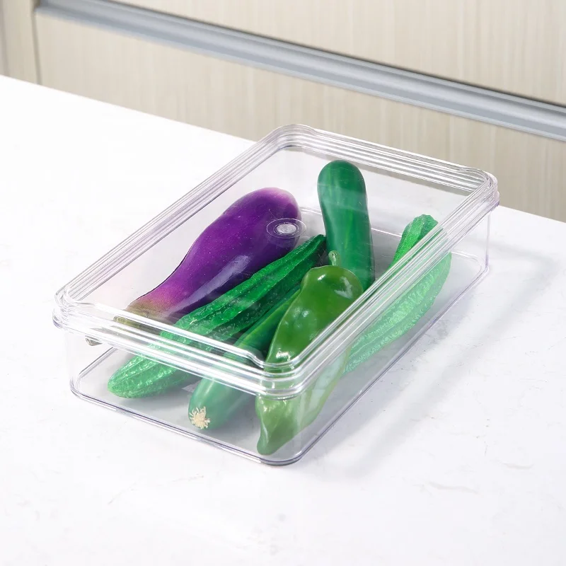 PETG fruit storage containers small transparent stackable clear plastic food storage box for fridge freezer