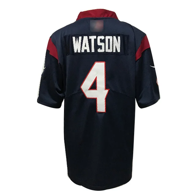 Deshaun Watson Jerseys High Quality Hostexans New Rookie QB #4 Watson Football Jerseys Stitched Name Number Logo
