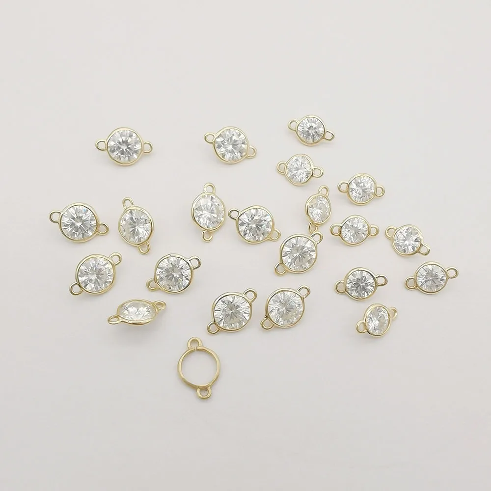 Solid Gold Accessory Custom Size 3mm 4mm 5mm Round Bezels 9K 14K 18K Gold Bezel Asseccory for Setting Diamond Stones