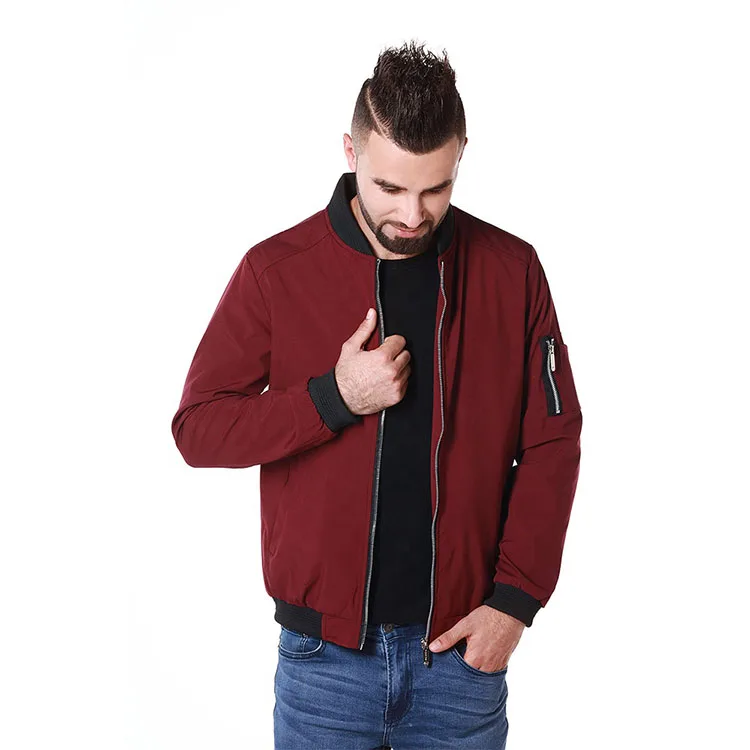 Winter Custom Logo Blank Sublimation Thick Red Long Puffer Quilted Bomber Coat Jacket For Men