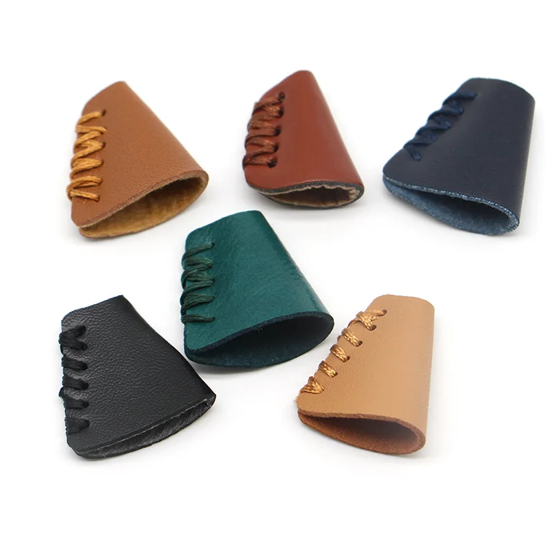 Custom hole rope PU leather lock plug color leather plug buckle rope for clothing