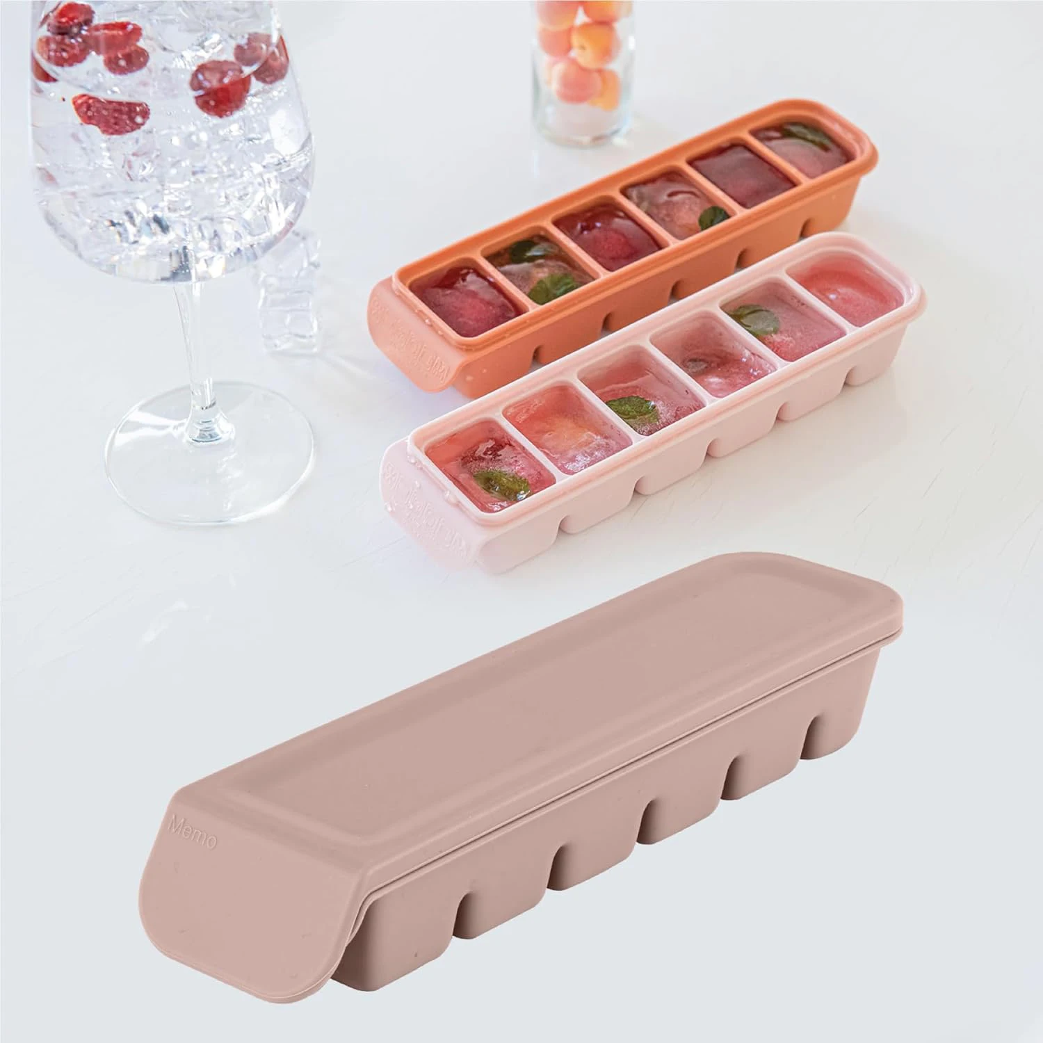 Food Grade Silicone Tray container Leak Resistant with Lids Food Fruit Vegetable Purees Storage Container