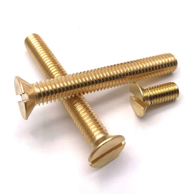 Custom Factory Brass Flat Head Slotted Drive Machine Screw Countersunk Minus CSK Bolt
