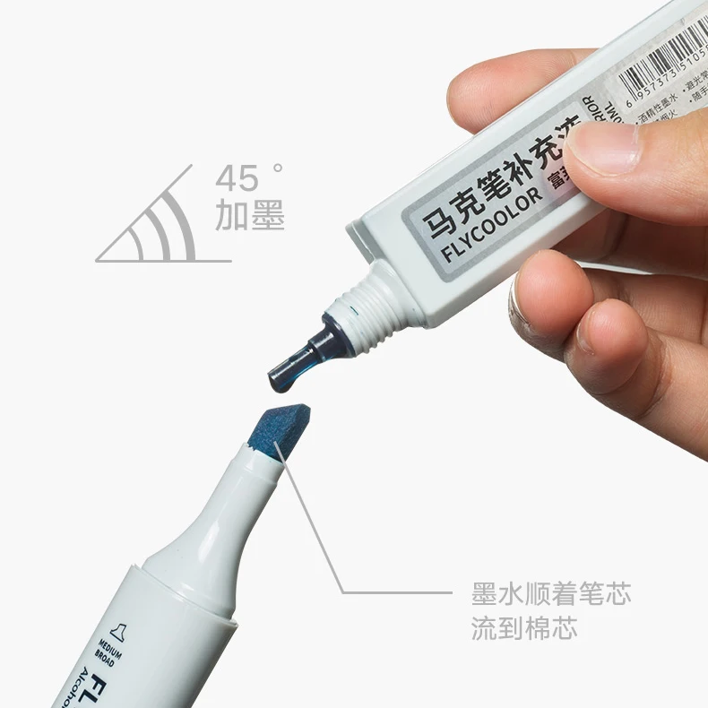 Superior alcoholic based drawing marker  bullet and chisel double nib 470 colors totally japanese nib and ink