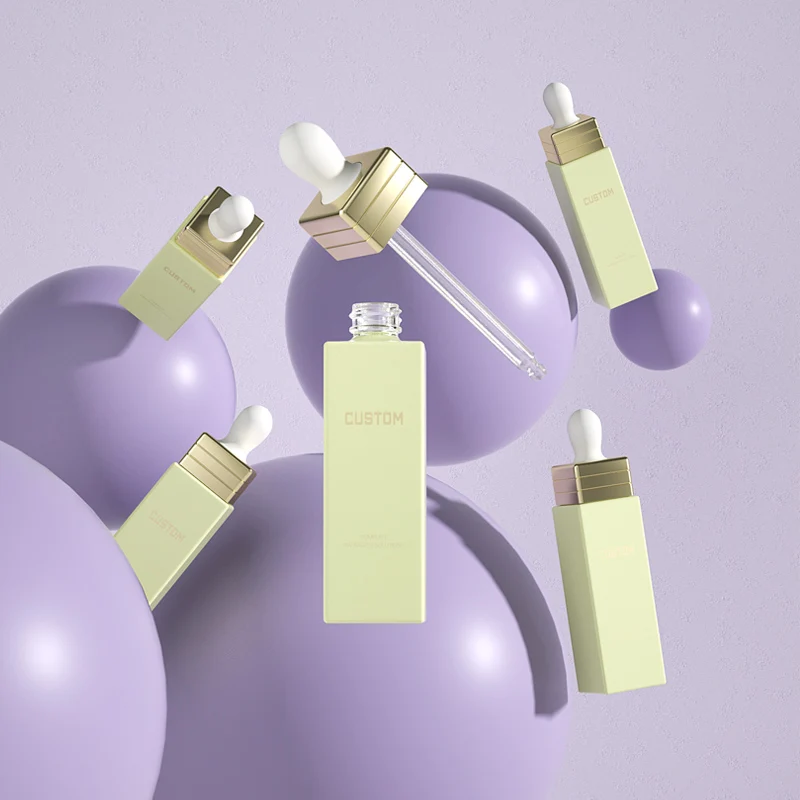 Frosted 30ml Glass Cosmetic Face Serum Bottles Custom Empty Luxury Hair Essential Oil Dropper bottle