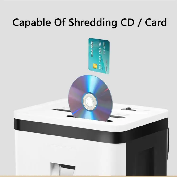 P5 2*13mm Paper Shredder 8 Sheets A4 Paper CD Cards Pull-out Basket Electric Small Micro Cut Shredder For Office Use