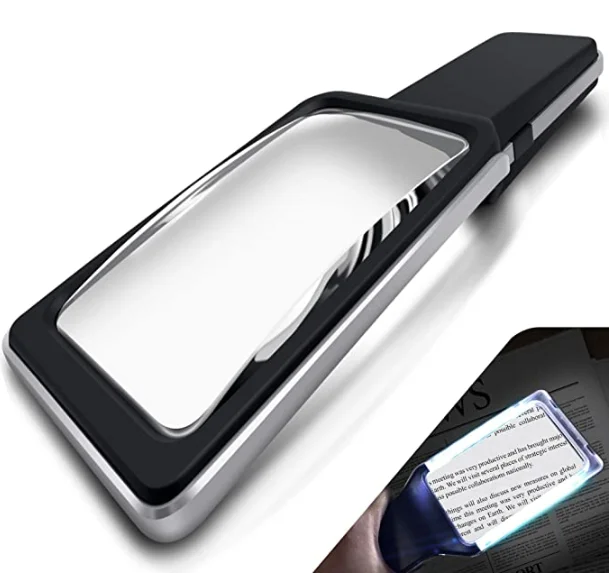 
Magnifying Glass with [10 Anti Glare & Dimmable LED Lights] 3X+5X Dual Power Lens-Ease Strain Eyes for Reading Low Vision 