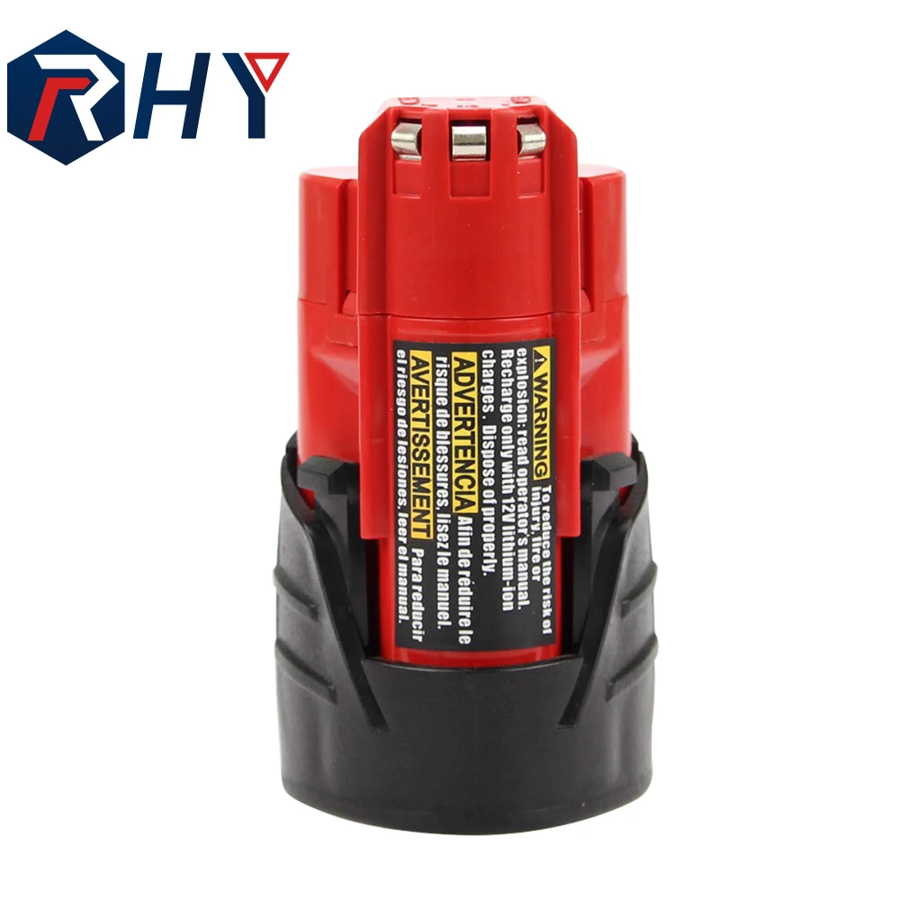 Hot Style RHY 12V 3Ah 1.5Ah  Lithium ion Battery 12V Milwaukees Battery Mi12 Impact Milwaukees 12V MI12 B3 B2