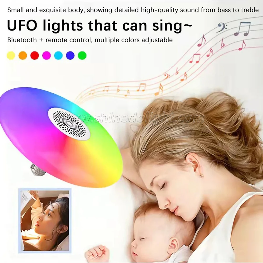 Smart Led Bulb Music Light RGB Colorful E27 Lamp Holder Remote Control Light Speaker Decoration Atmosphere Lamp
