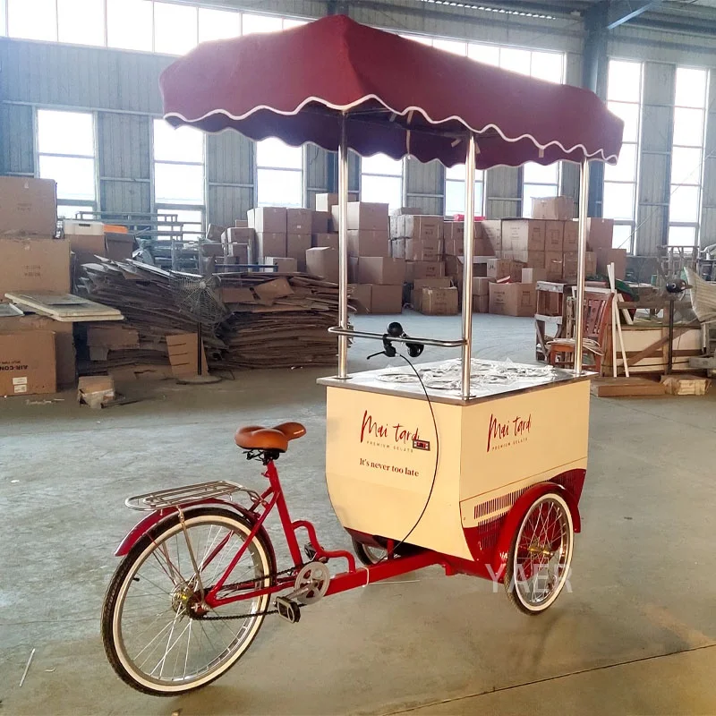 Hot Sale Electric Ice Cream Cargo Bike, Mini Food Refrigeration Bike, Ice Cream Mobile Bike Bicycle Cart for Selling Fruit