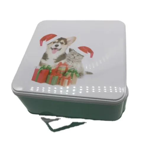 В наличии квадратные металлические конфеты печенье рождественские банки для продажи шоколад печенье подарочная жестяная коробка