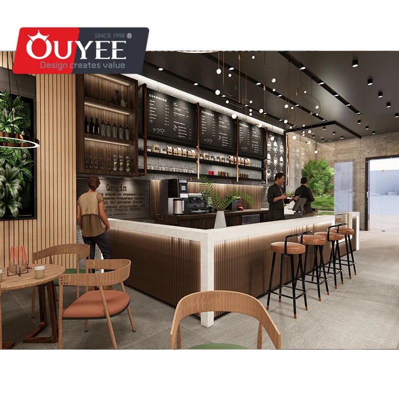 Подгонянный новый дизайн мебель для кафе пузырчатая чайная стойка сок бар еда киоск для закусок в дереве предлагается