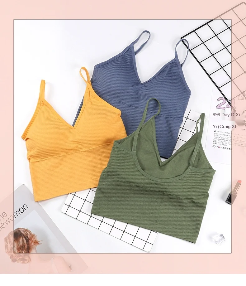 Women Bras Sexy Lingerie Crop Tops Backless Bustier Padded Sports Bra Push Up Bra Tops Girls Underwear Sport Top