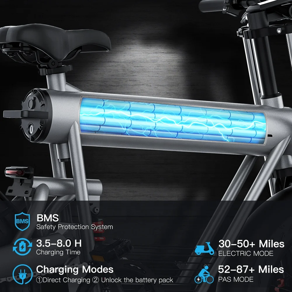 Coswheel T20 Winter Autumn Snow Electric Bike EU US Stock Electrically Mountain Fatbike 20inch Fat Tire Ebike Electric Bicycle