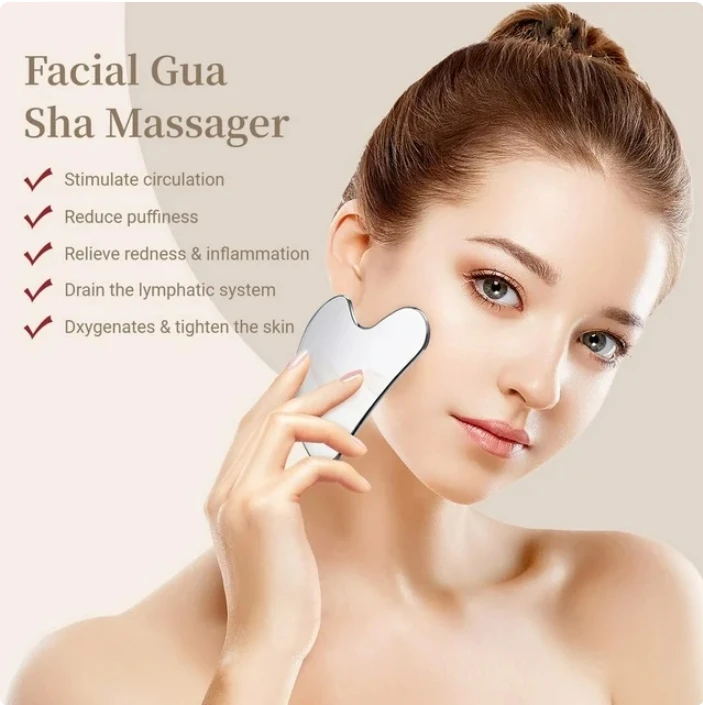 Натуральный нефрит Gua Sha розовый кварц инструмент для лица антивозрастной соскабливания массажный