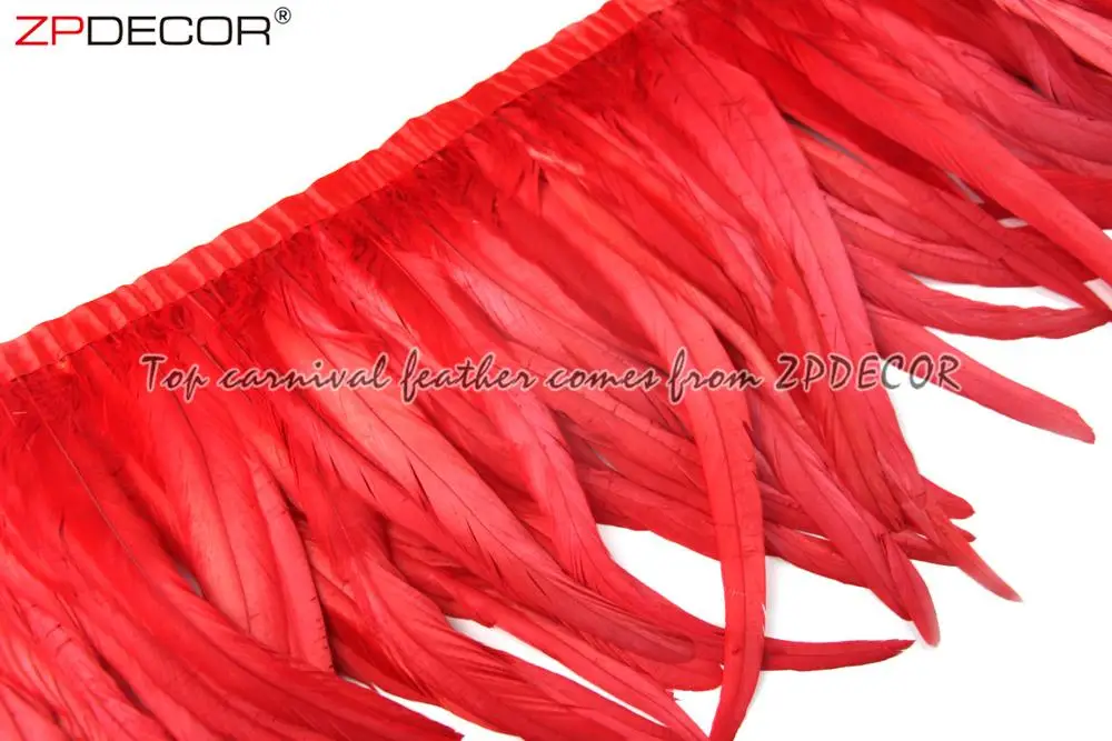 ZPDECOR Оптовая торговля, в наличии, 16 видов цветов 30-35 см отбеленная окрашенная красный Петушиный Хвост с отделкой перьями для самбы на карнавал костюм