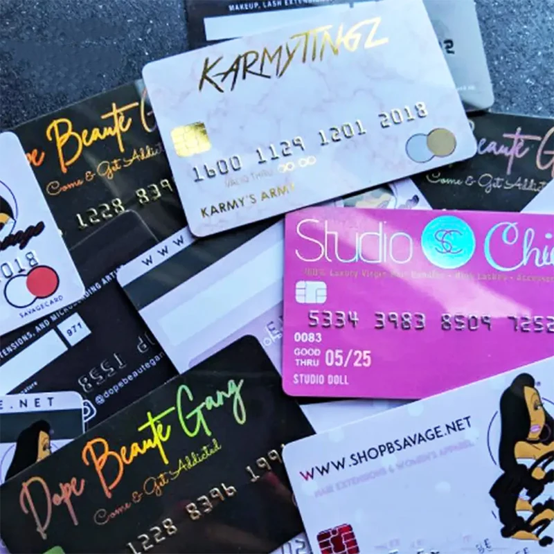 Luxury Custom Graphics Plastic Business Cards Embossed Number Credit Card Membership Gift ID PVC Business Cards With Logo