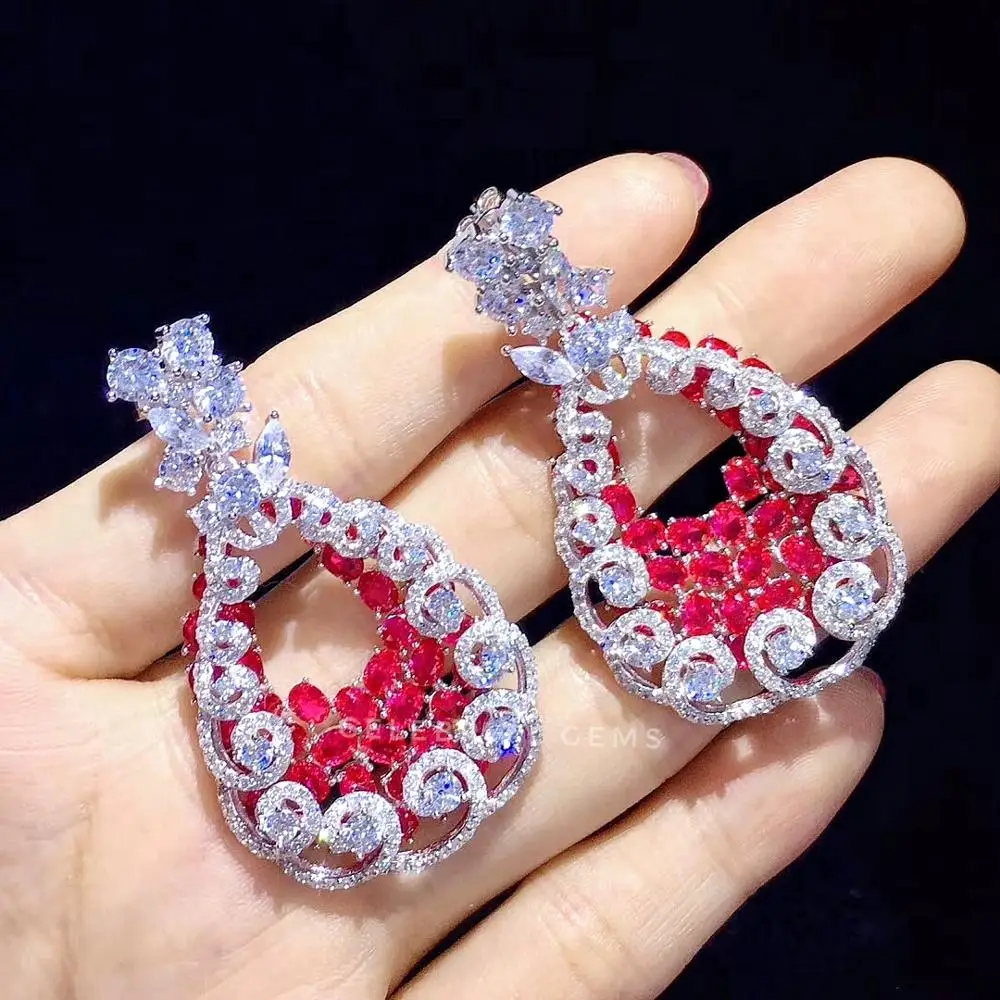 Wholesale Fine Jewelry High Quality Classical 925 Sterling Silver Luxury CZ Diamond Earrings