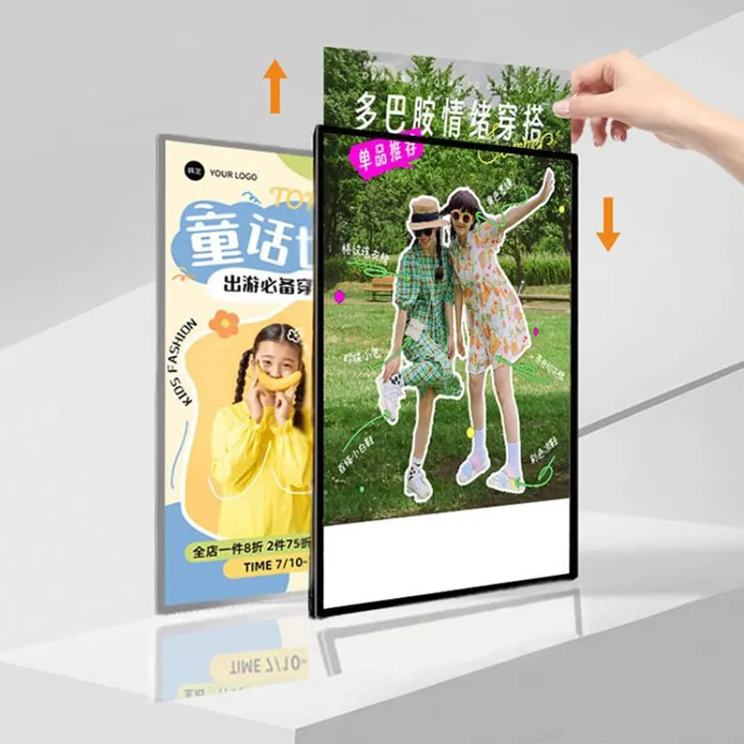 Manufacturer Ultra-thin LED Light Box led slim light box Aluminum Frame Indoor Advertising Light Box for Store  A1/A2