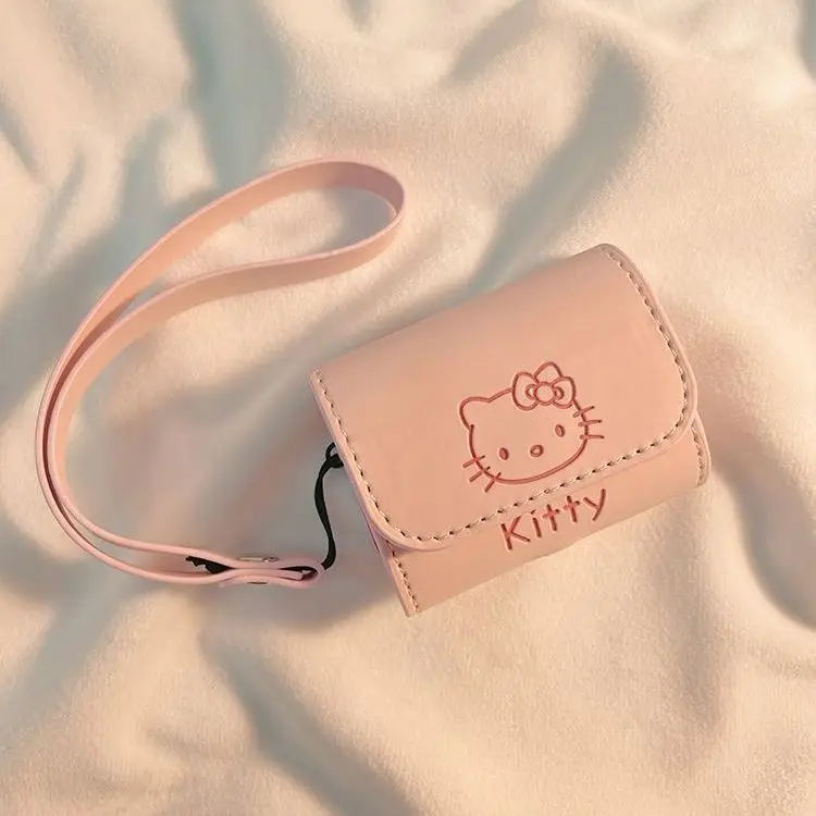 Cute Cartoon Sanrioed Kt Leather Bluetooth Headphone Case 2/ 3 Generation Headphone Case Pink Girls Airpods Case
